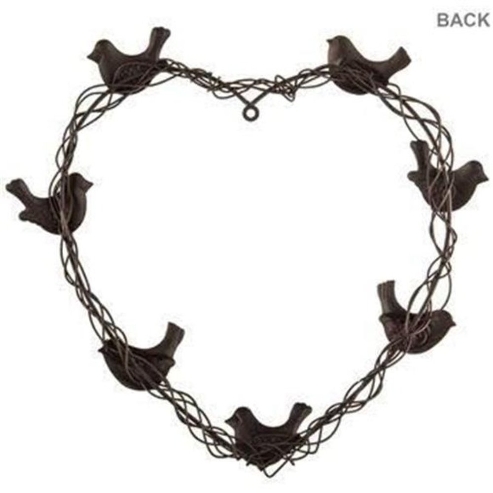 Heart & Birds Metal Wall Decor Home Decoration Heart shaped wreath